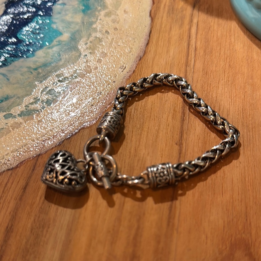 Heart Filigree Premier Designs Bracelet Chain Link 7" Vintage